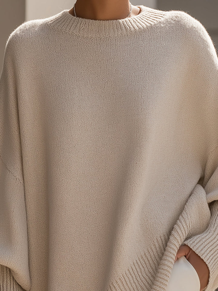 sienna™ - Draped Oversized Wide-Neck Sweater