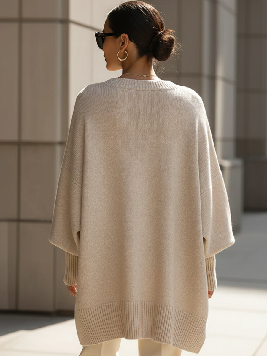 sienna™ - Draped Oversized Wide-Neck Sweater
