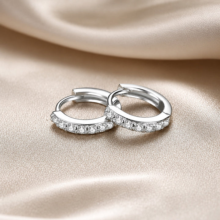 Elegant White Gold Earrings with Crystals