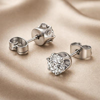 Zirconia-Studded Earrings in White Gold