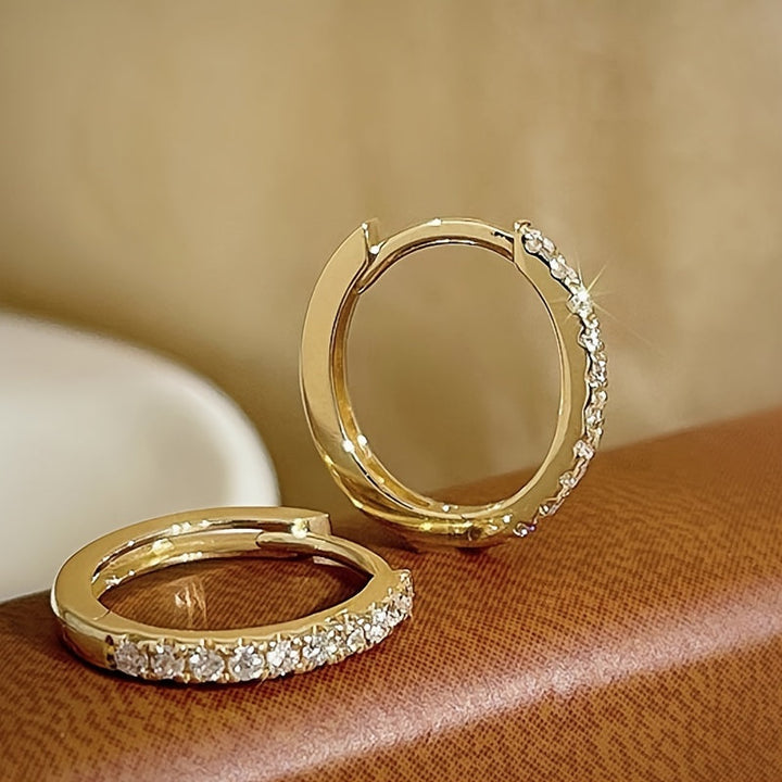 Elegant White Gold Earrings with Crystals