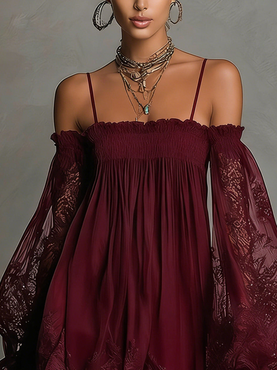 Coralína™ - Off-Shoulder Lace Mini Dress