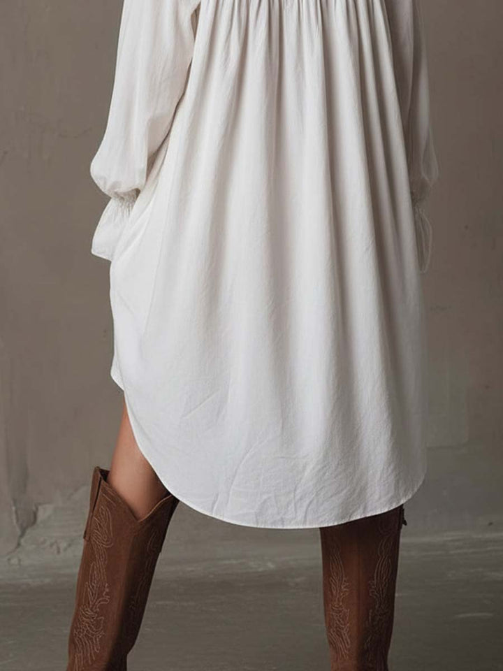 Alessandra™ - Lace Shirt Mini Dress