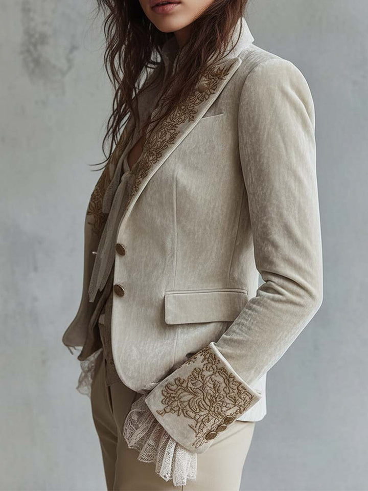 Embroidered Tailored Blazer