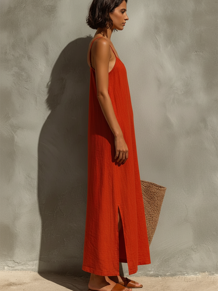 Valentina™ - Square Neck Spaghetti Strap Dress