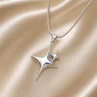 White Gold North Star Pendant Necklace