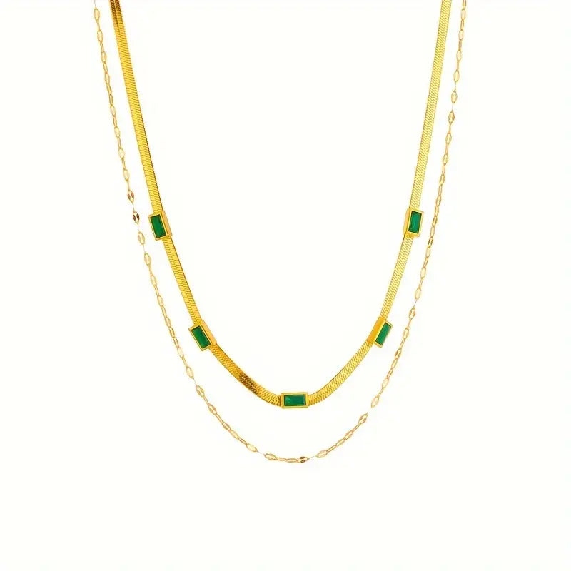 Sorella™ Gemma Vintage Gold Double Layer Necklace