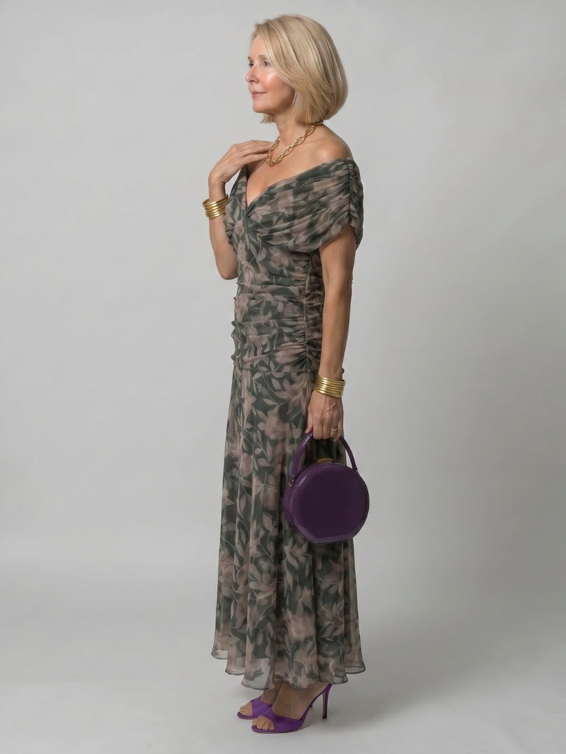 Sobria™ - Off-Shoulder Flowing Midi Dress