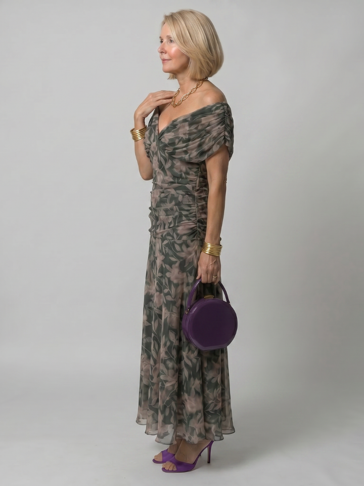 Sobria™ - Off-Shoulder Flowing Midi Dress