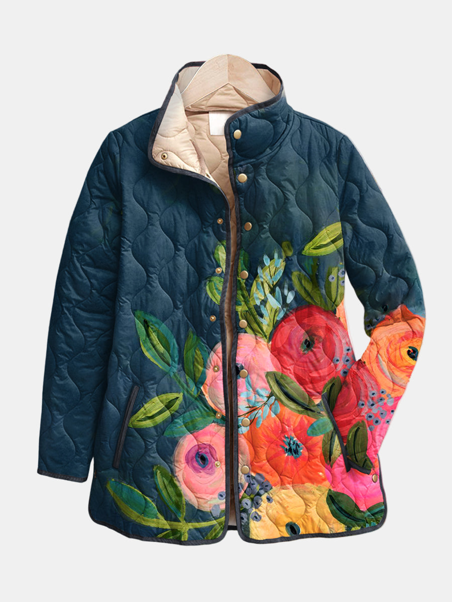 Juliette - Quilted Jacket with Floral Print