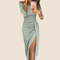 Milena™ - Halter Neck Flowing Silhouette Maxi Dress