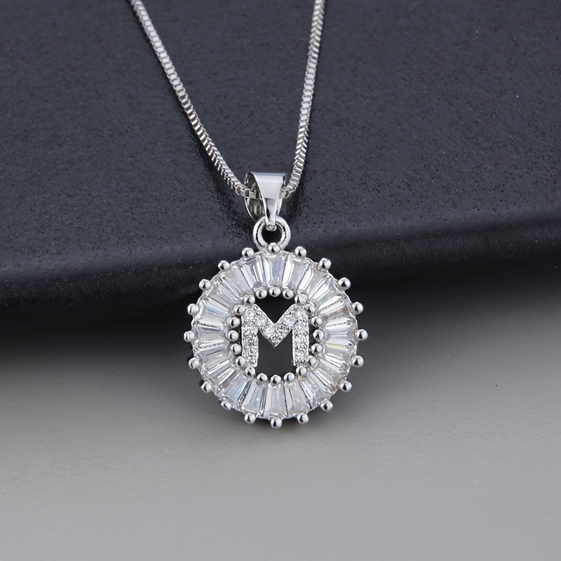 White Gold and Zirconia Initial "Z" Necklace