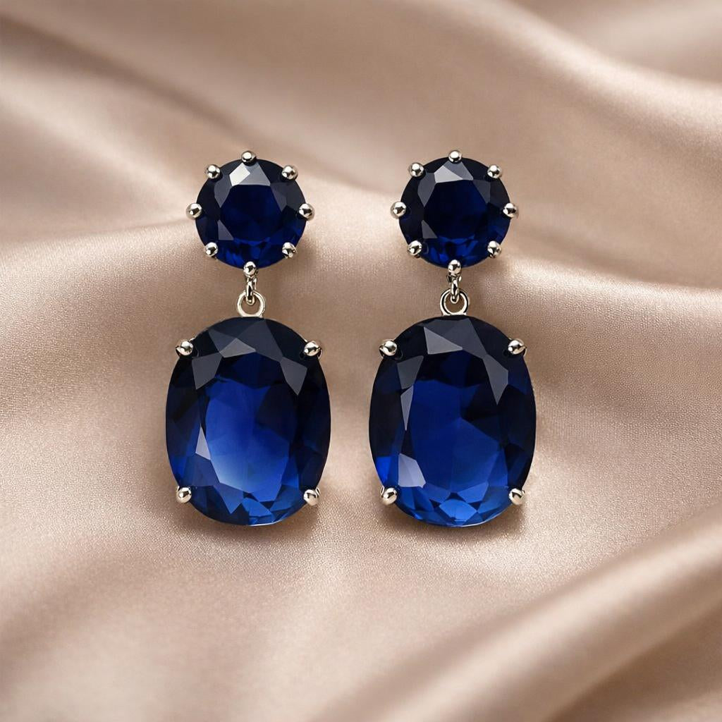 Majestic Zirconia Earrings in White Gold