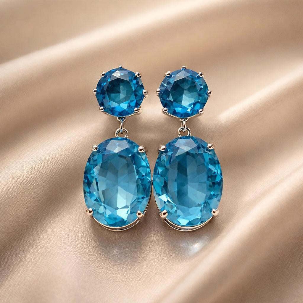 Majestic Zirconia Earrings in White Gold