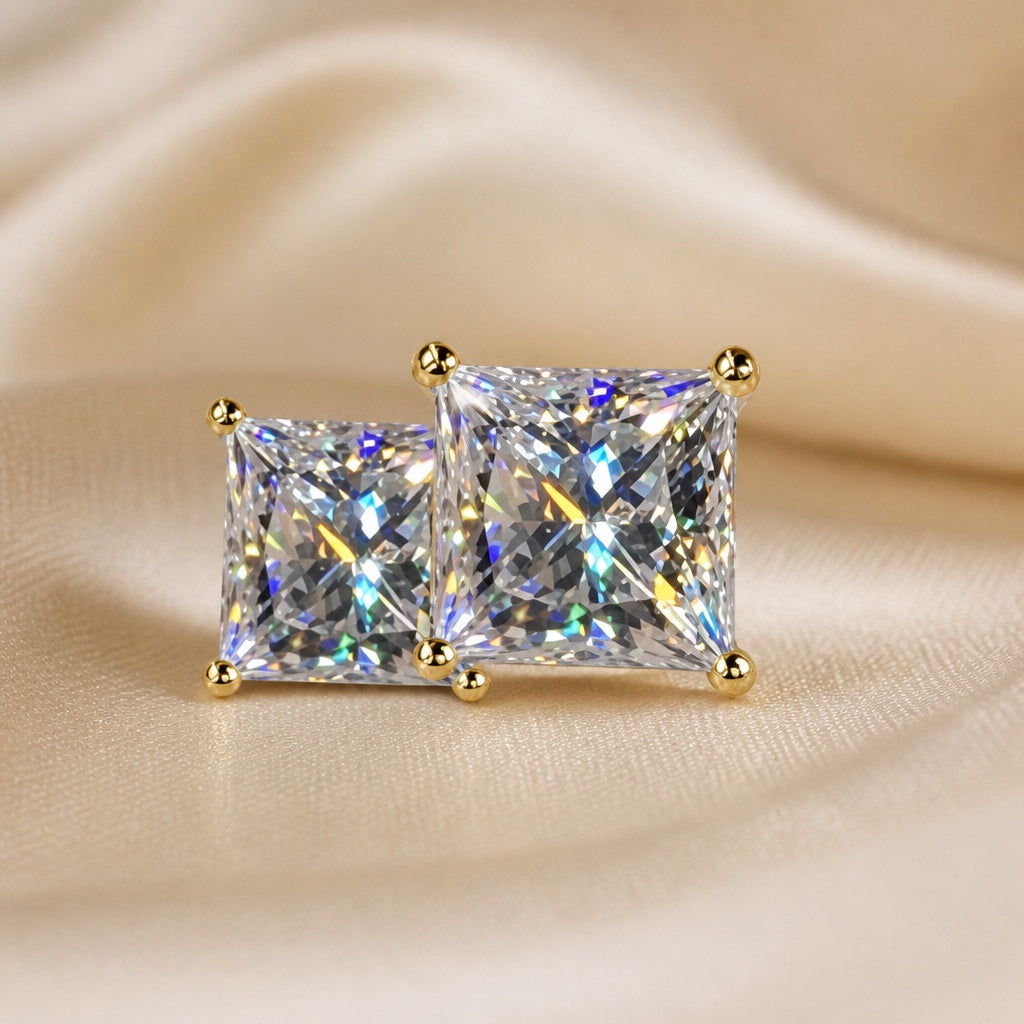Sparkling Zirconia White Gold Earrings