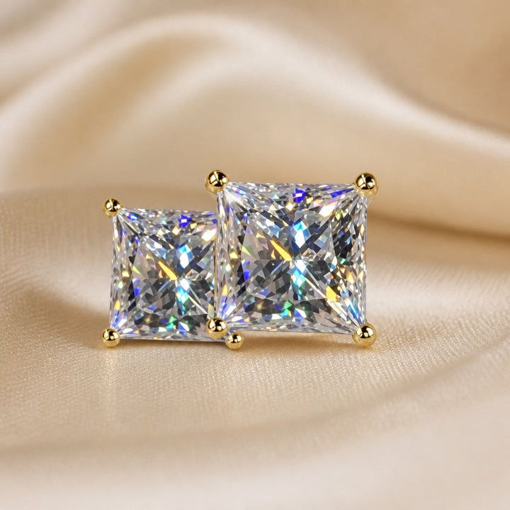 Sparkling Zirconia White Gold Earrings