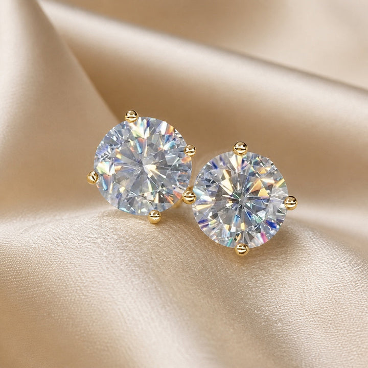 Sparkling Zirconia White Gold Earrings