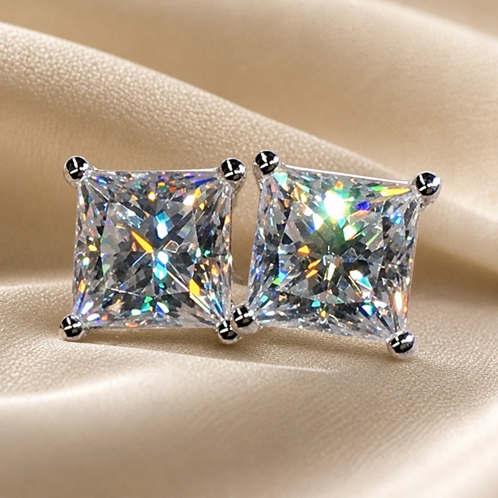 Sparkling Zirconia White Gold Earrings