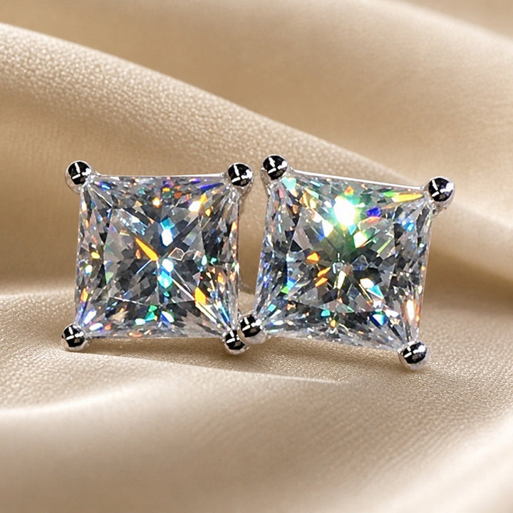 Sparkling Zirconia White Gold Earrings
