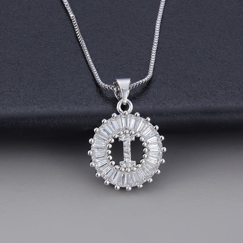 White Gold and Zirconia Initial "Z" Necklace