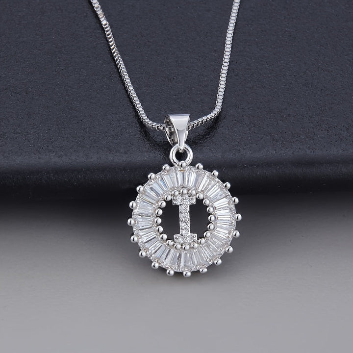 White Gold and Zirconia Initial "Z" Necklace