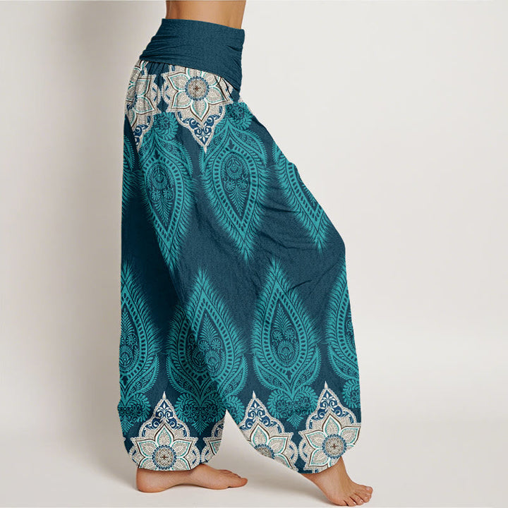 Maravelle™ - Feather & Floral Pattern Pants