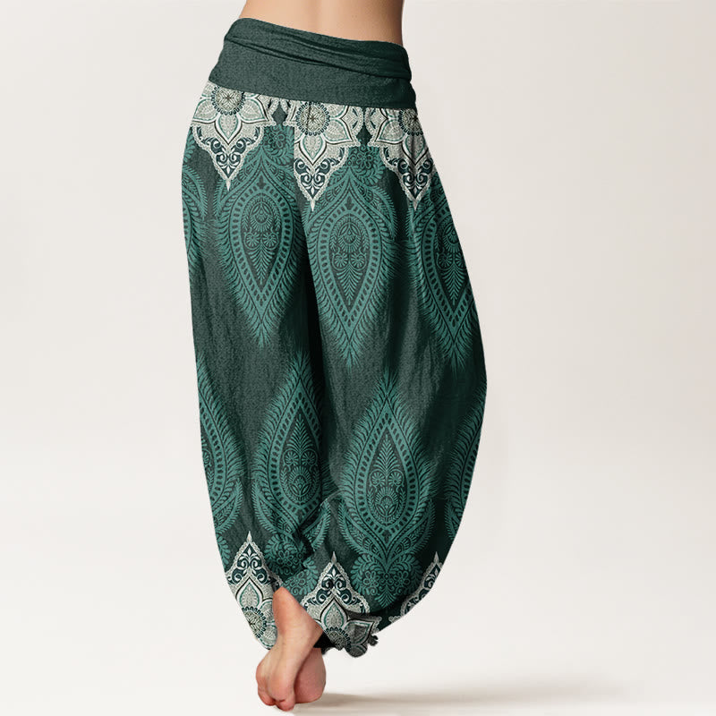 Maravelle™ - Feather & Floral Pattern Pants