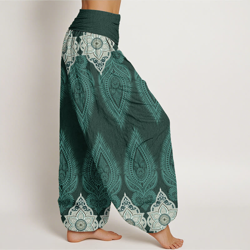 Maravelle™ - Feather & Floral Pattern Pants