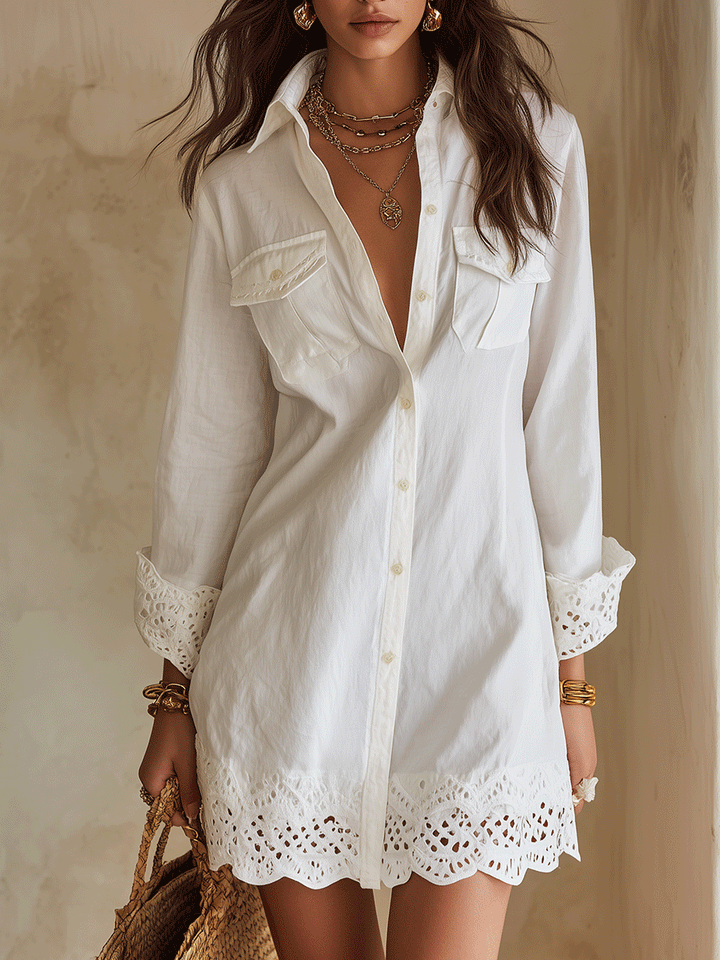 Arancina™ - Bohemian White Mini Dress