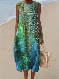 Marais™ - Retro-Inspired Loose-Fit Maxi Dress