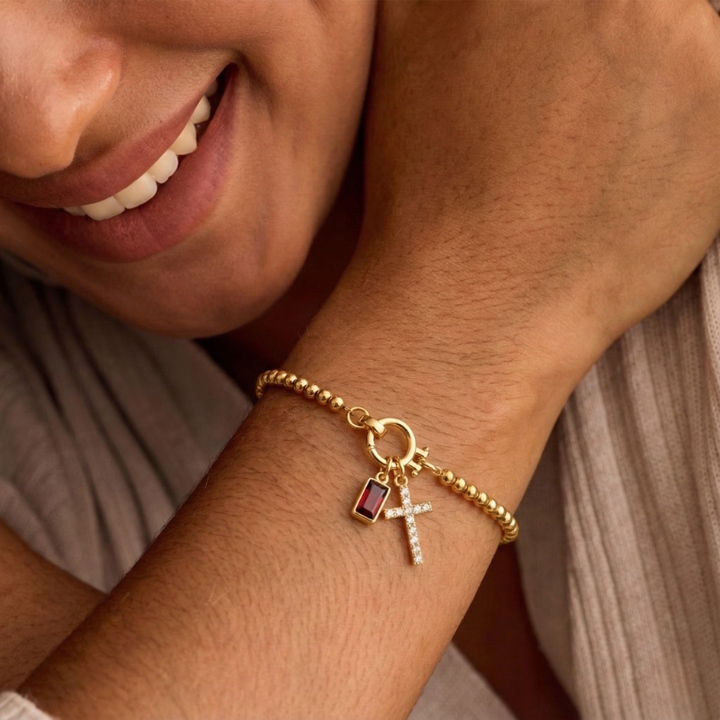 Immacolata™ - Birthstone Cross Bracelet
