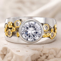 Novelle™ - Dual-Tone Gold Zirconia Ring