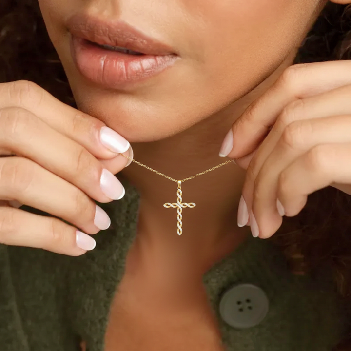 Divina™ -Twisted Cross Pendant Necklace