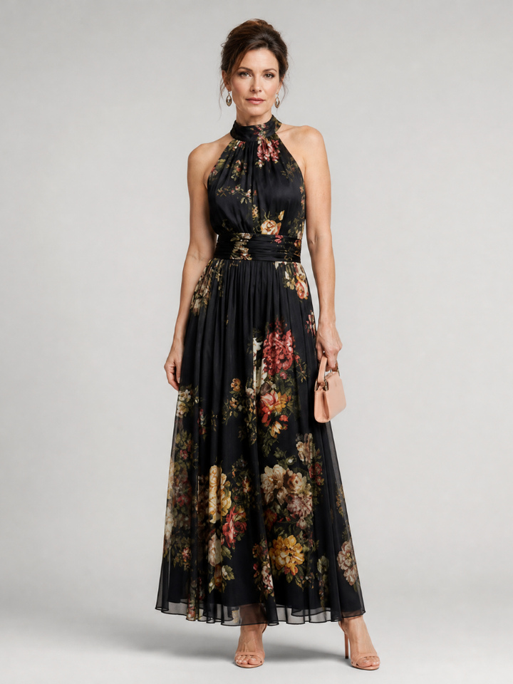 Pina™ - Floral Halter Neck Midi Dress
