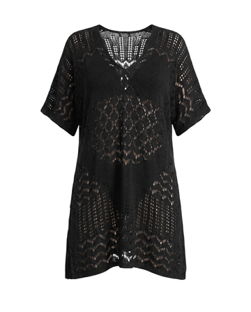 Striped Knit Beach Cover-Up