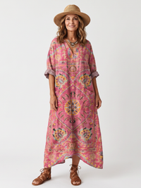 Aurelia™ - Abstract Print Midi Dress