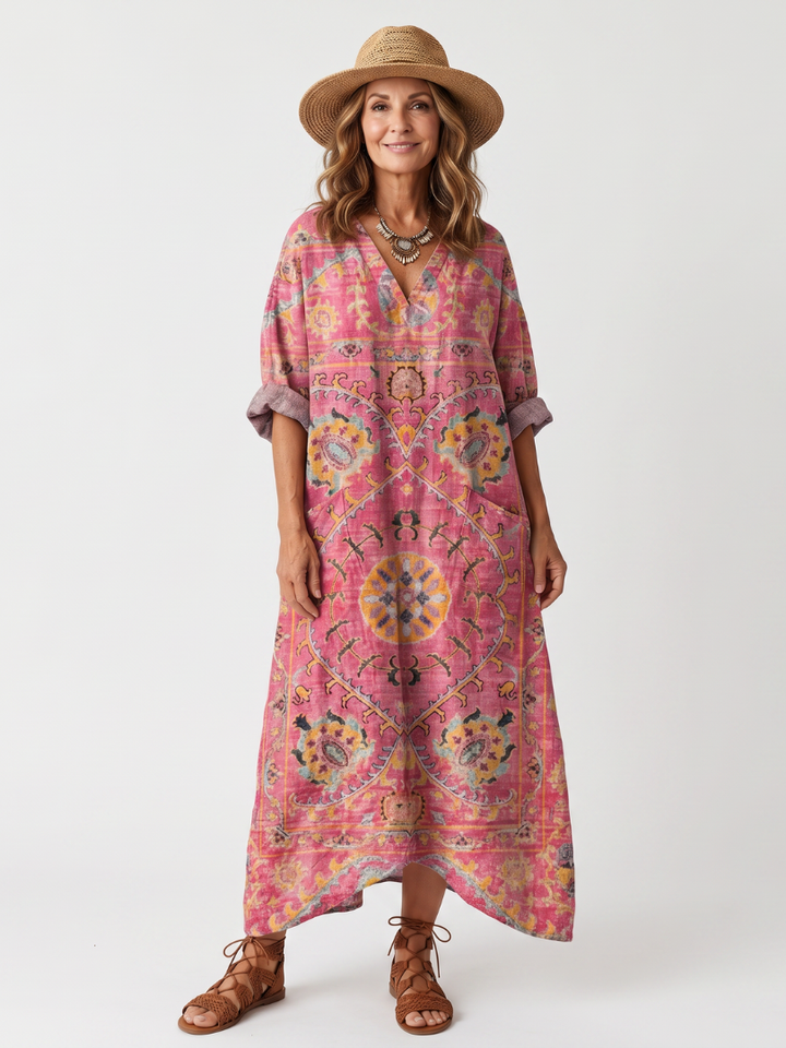 Aurelia™ - Abstract Print Midi Dress