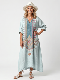 Lunara™ - Ornate Midi Dress