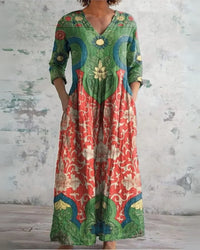 Irene™ - Vintage Floral Maxi Dress