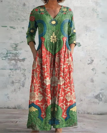 Irene™ - Vintage Floral Maxi Dress