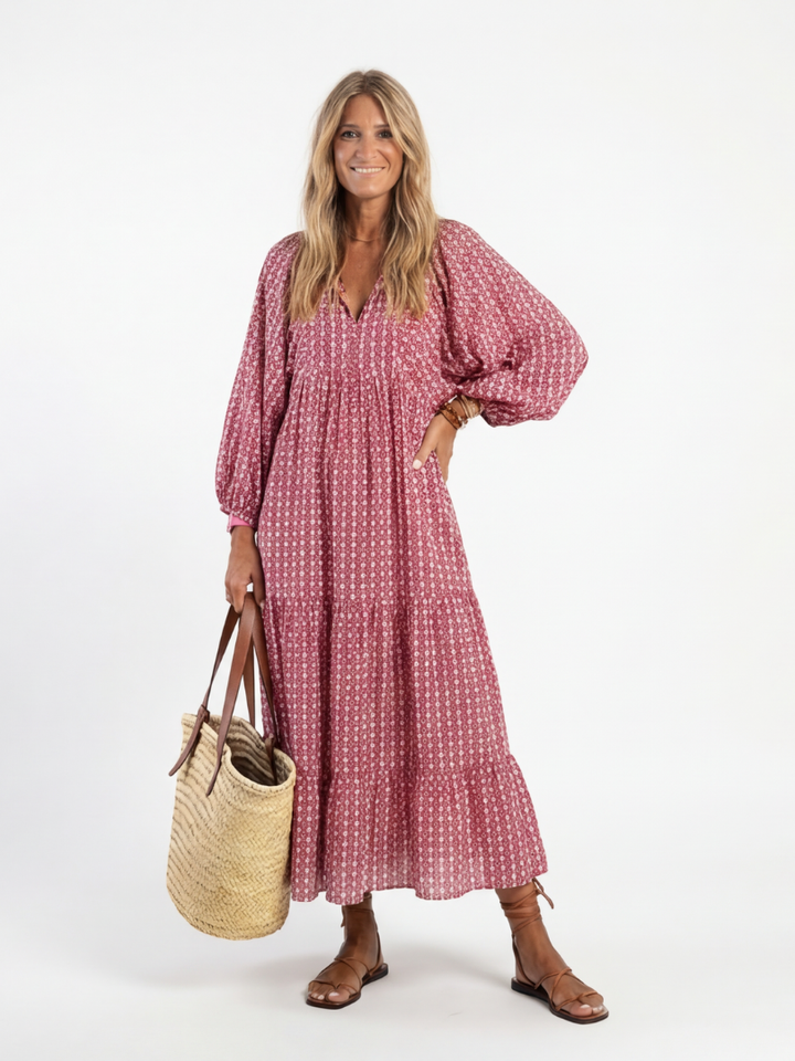 Alina™ -  Midi Dress with Geometric Print