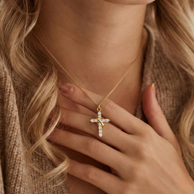Pietà™ - Crowned Cross Pendant Necklace