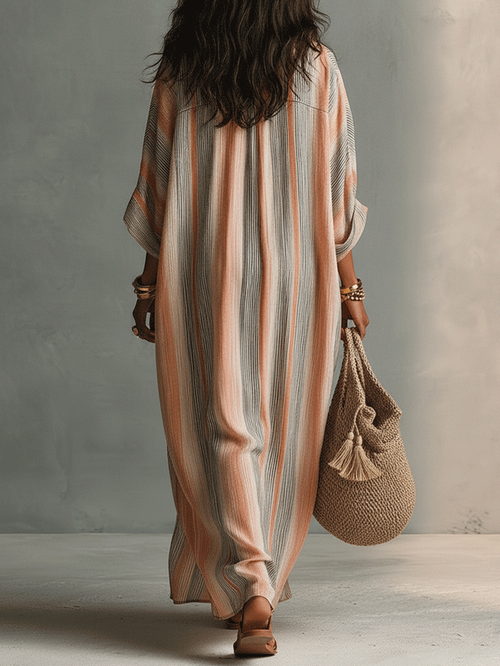 Noah™ - Striped V-Neck Maxi Dress