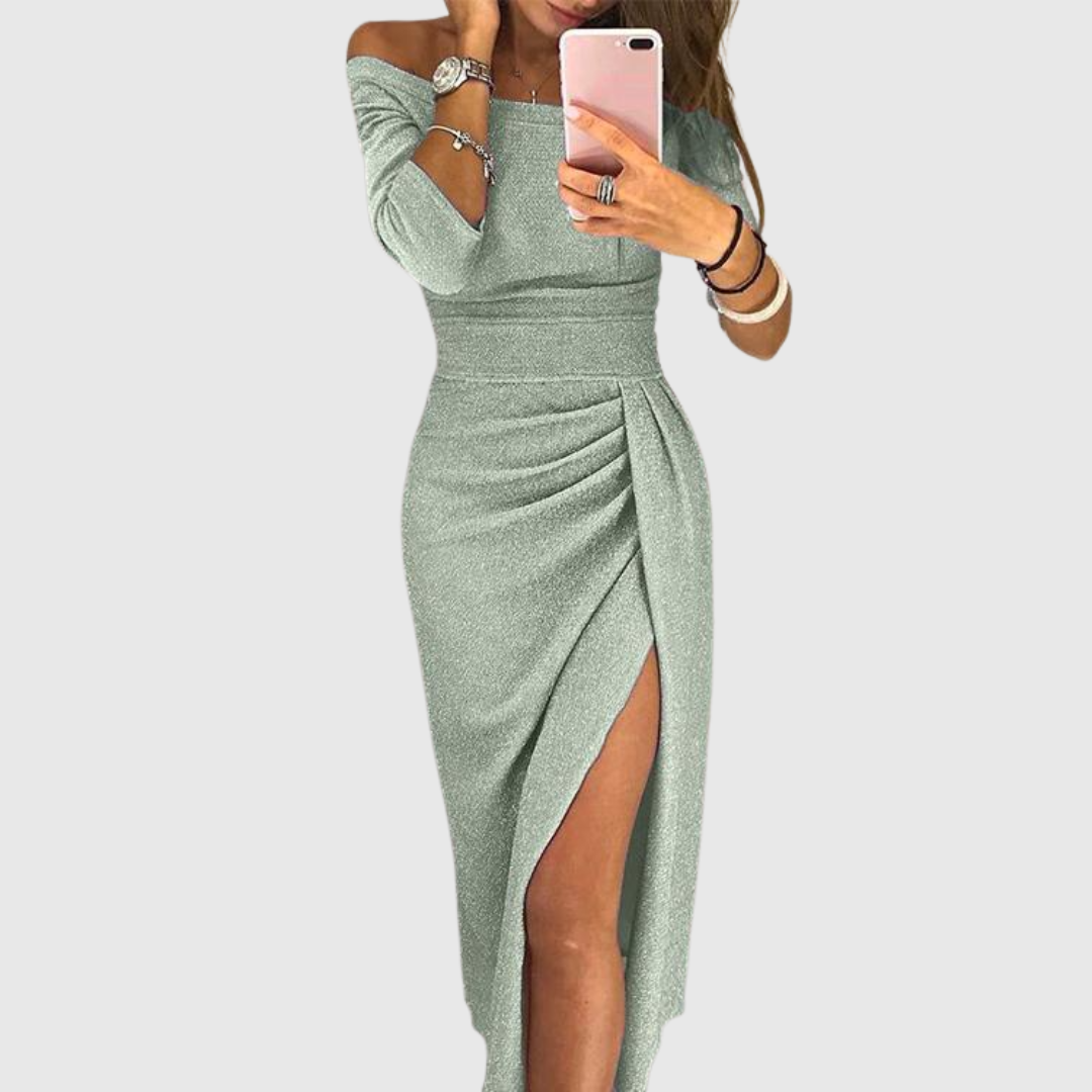Milena™ - Halter Neck Flowing Silhouette Maxi Dress