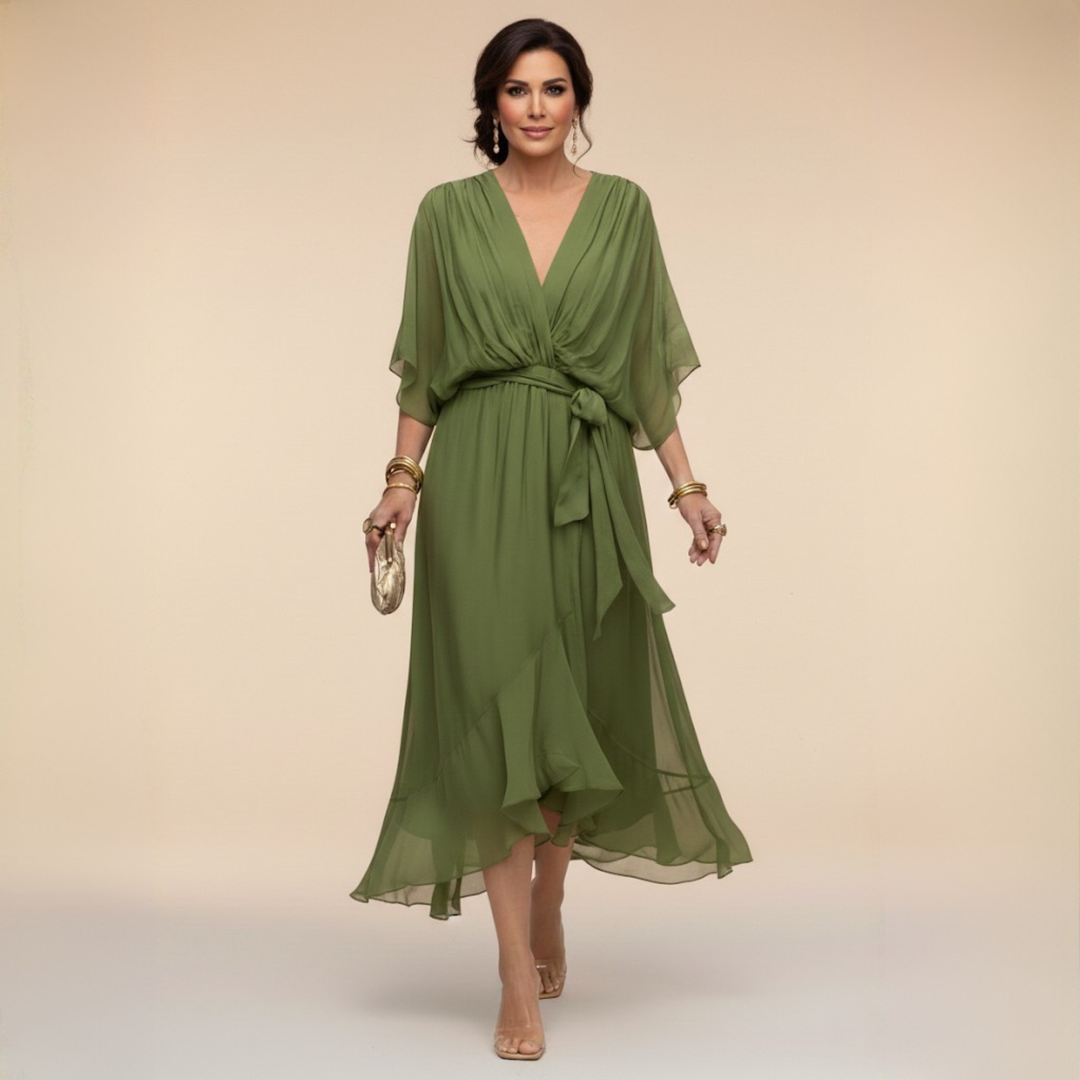 Wren™ - V-Neck Flowing Midi Dress