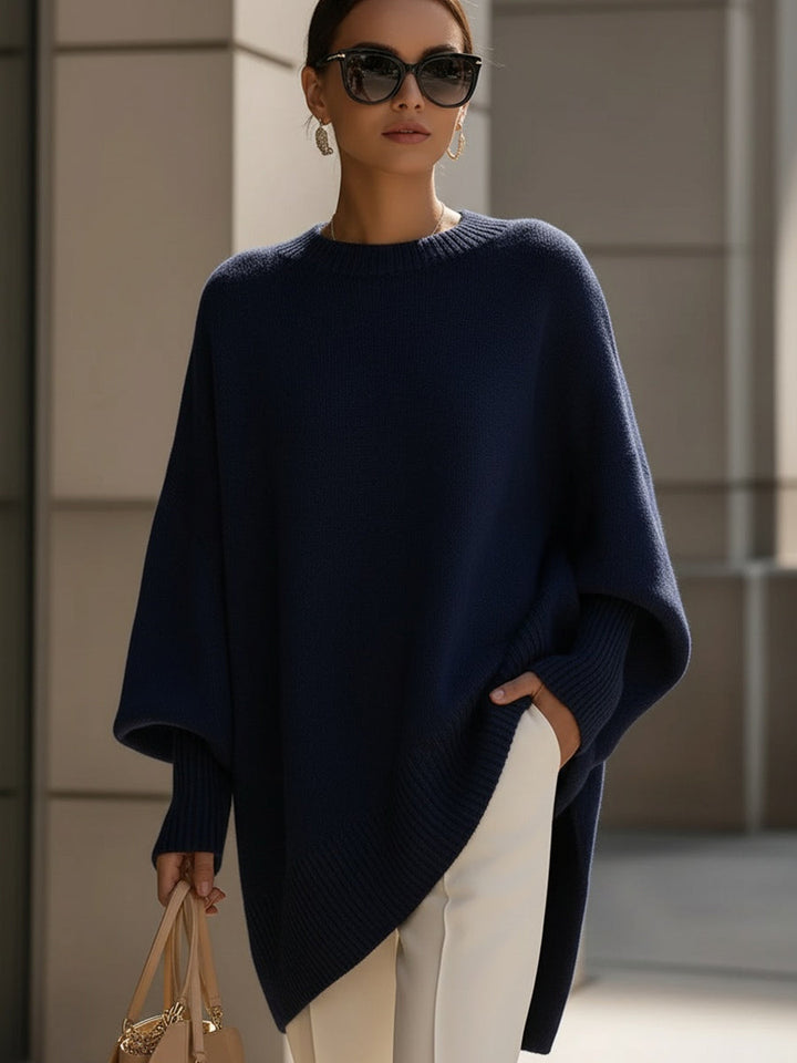 sienna™ - Draped Oversized Wide-Neck Sweater