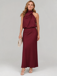 Relene™ - Sleeveless Draped Neck Midi Dress