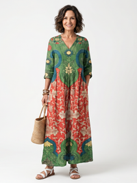 Evania™ - V-Neck Midi Dress