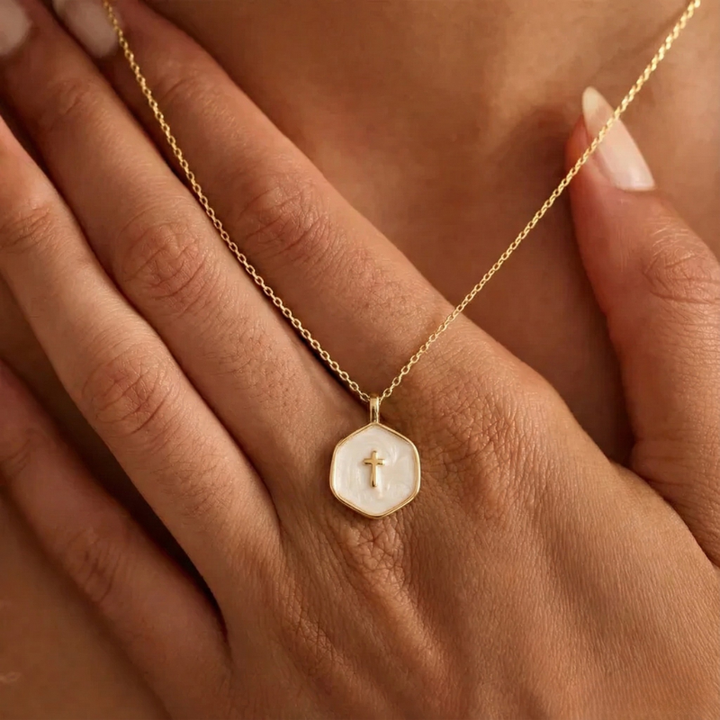 Grazia™ - Mini Pearl Cross Necklace