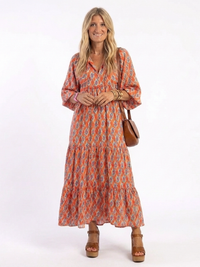 Zelina™ - V-Neck Tiered Midi Dress